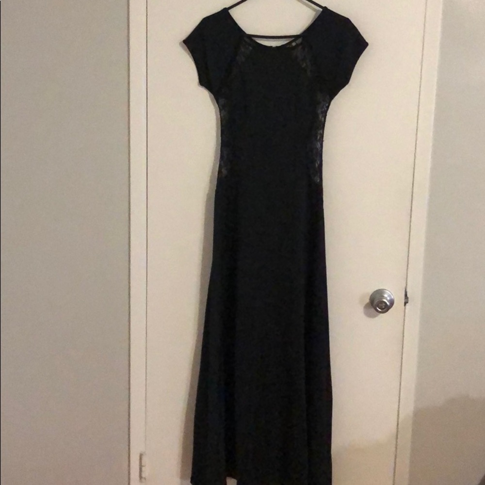 Black Gown with Lace Details